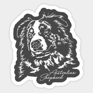 Australian Shepherd Aussie dog lover portrait Sticker